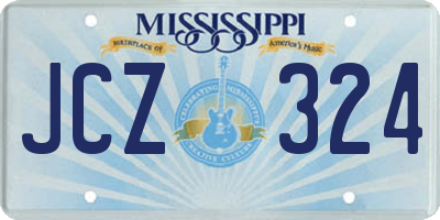 MS license plate JCZ324