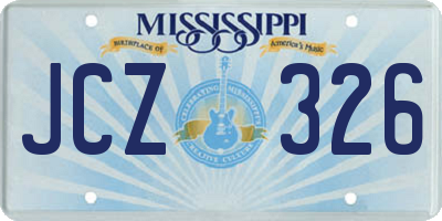MS license plate JCZ326