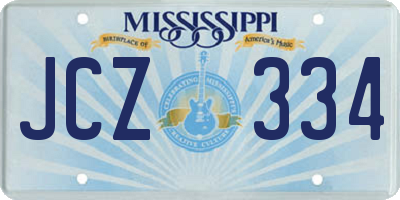 MS license plate JCZ334