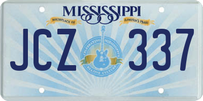 MS license plate JCZ337