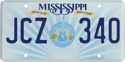 MS license plate JCZ340