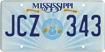 MS license plate JCZ343