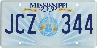 MS license plate JCZ344