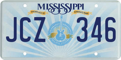 MS license plate JCZ346