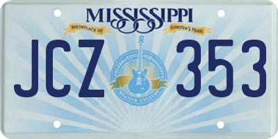 MS license plate JCZ353