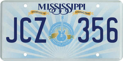 MS license plate JCZ356