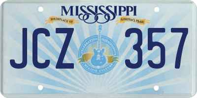 MS license plate JCZ357