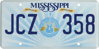 MS license plate JCZ358