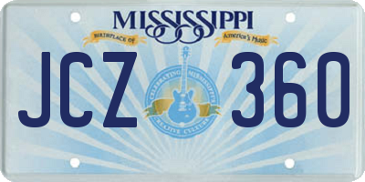 MS license plate JCZ360