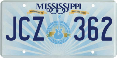 MS license plate JCZ362