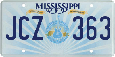 MS license plate JCZ363