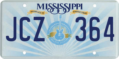 MS license plate JCZ364
