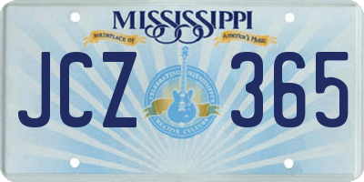 MS license plate JCZ365