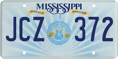 MS license plate JCZ372