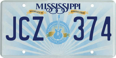 MS license plate JCZ374