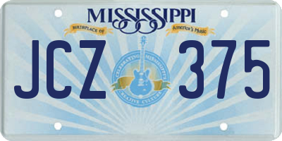 MS license plate JCZ375