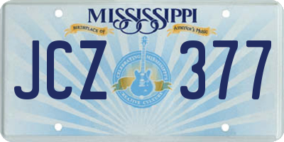 MS license plate JCZ377