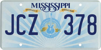 MS license plate JCZ378