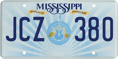 MS license plate JCZ380