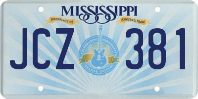 MS license plate JCZ381