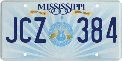 MS license plate JCZ384