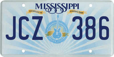 MS license plate JCZ386