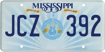MS license plate JCZ392