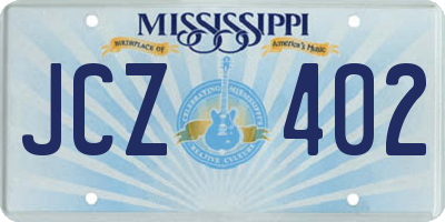 MS license plate JCZ402