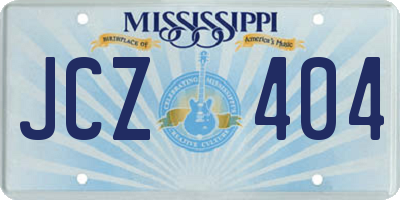MS license plate JCZ404
