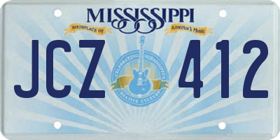 MS license plate JCZ412