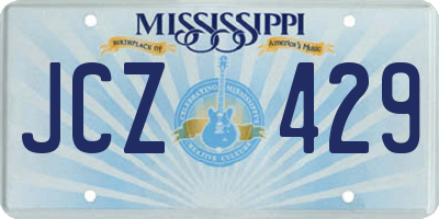 MS license plate JCZ429