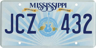 MS license plate JCZ432