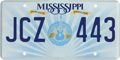 MS license plate JCZ443