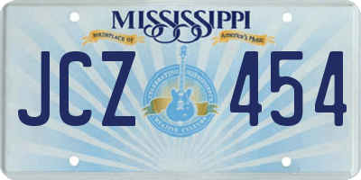 MS license plate JCZ454