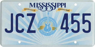 MS license plate JCZ455