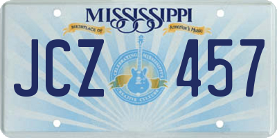 MS license plate JCZ457