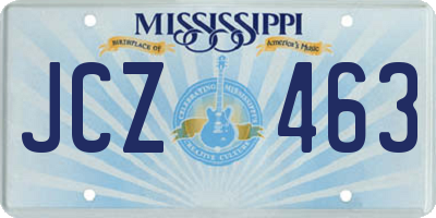 MS license plate JCZ463