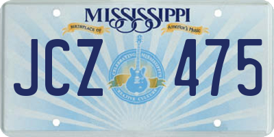 MS license plate JCZ475
