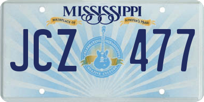 MS license plate JCZ477