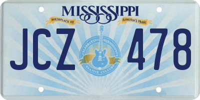 MS license plate JCZ478