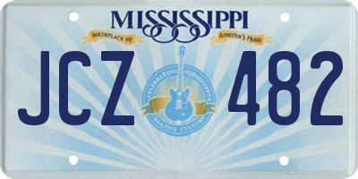 MS license plate JCZ482