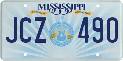 MS license plate JCZ490