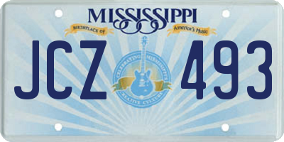 MS license plate JCZ493