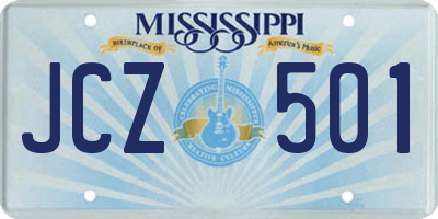 MS license plate JCZ501