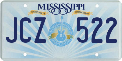 MS license plate JCZ522