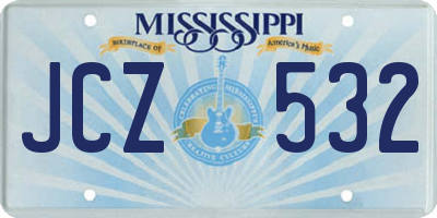 MS license plate JCZ532