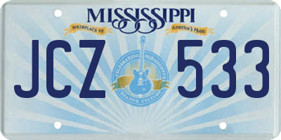 MS license plate JCZ533
