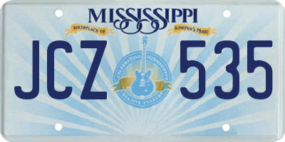 MS license plate JCZ535