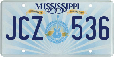 MS license plate JCZ536