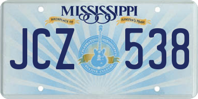MS license plate JCZ538
